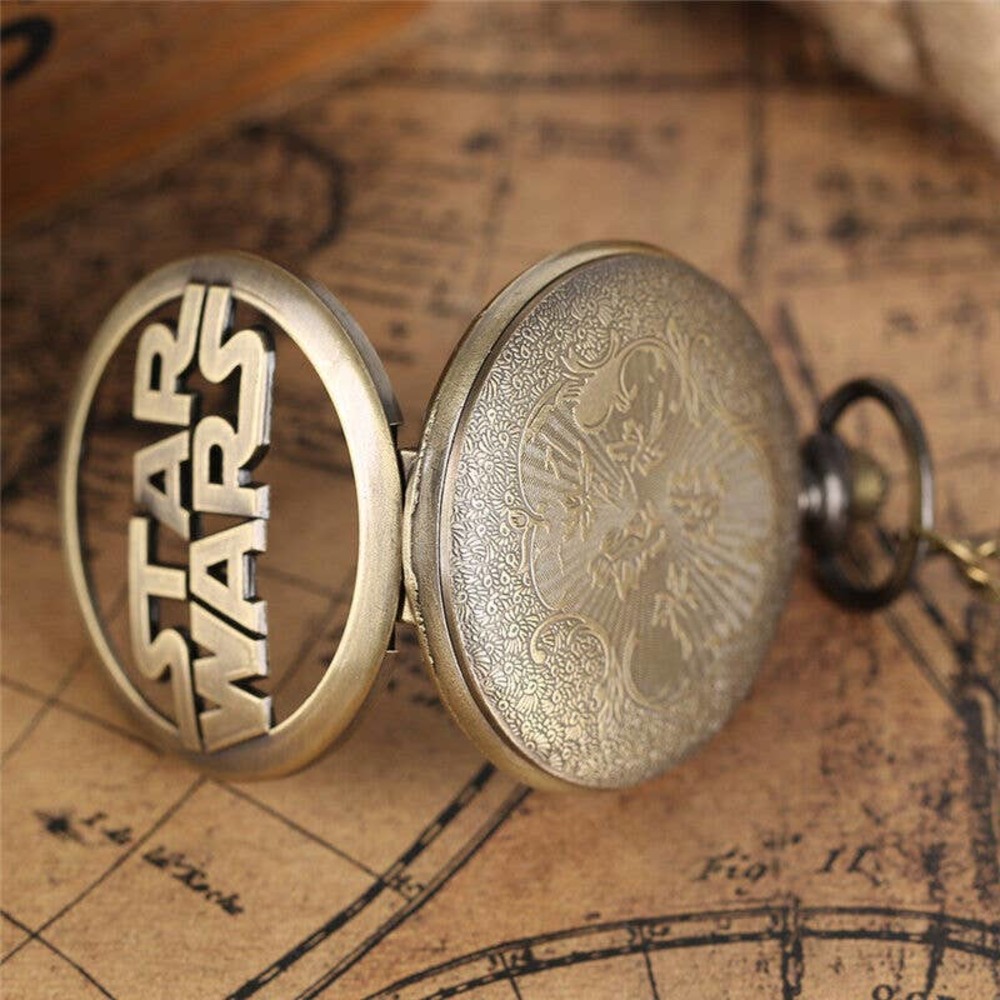 Star Wars NEW Pocket Watch Antique Bronze Fan Gift Pendant Movie - Picture 6 of 6